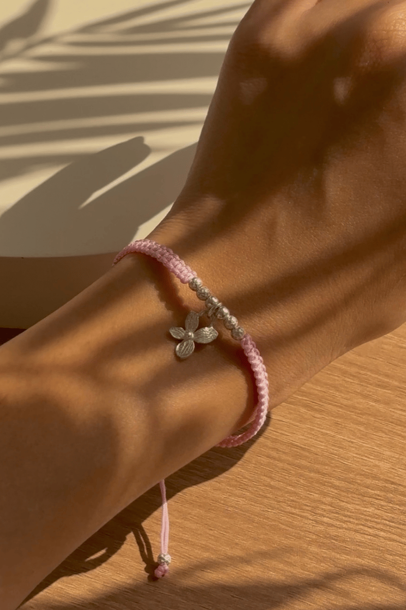Balls & Pink Flower Bracelet