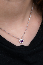 Zircon Purple Heart Necklace