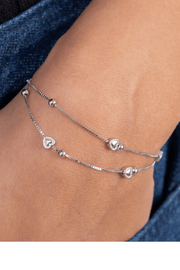 Heart & Balls Double Layer Bracelet