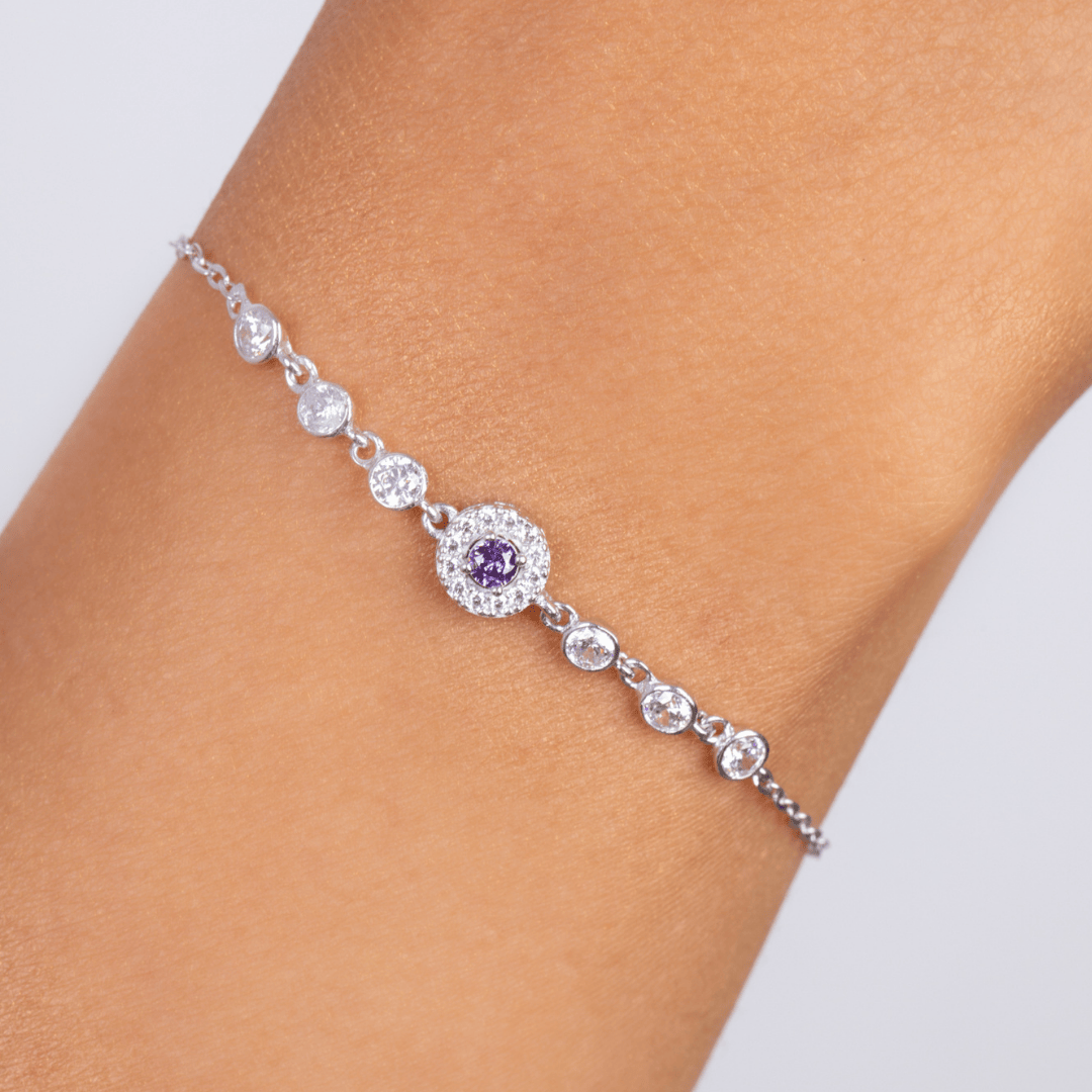 Circle Zircon (01) Purple Bracelet