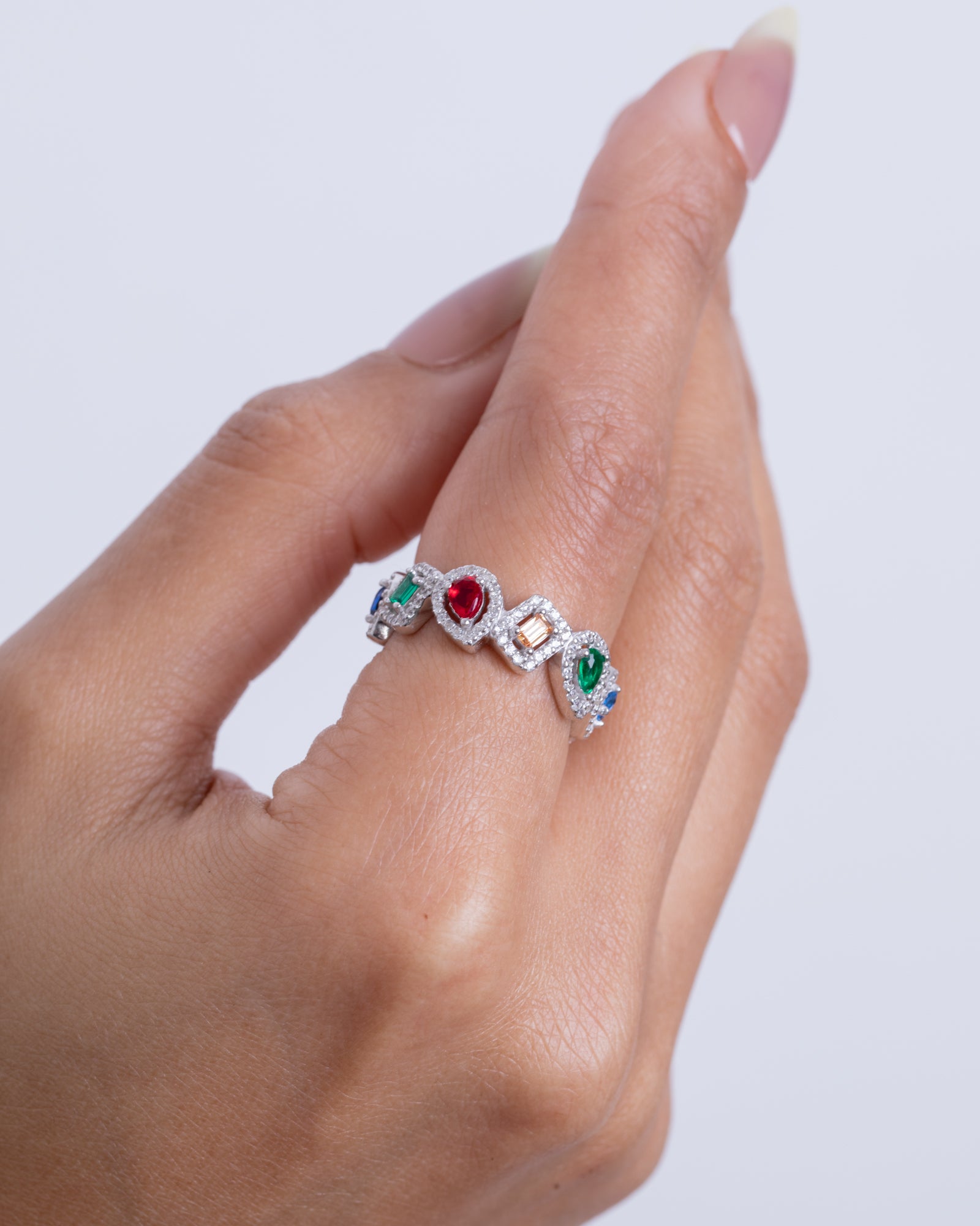 Zircon Oval & Square Colored Ring