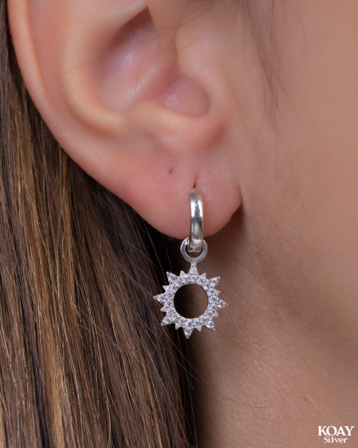 Zircon Sun Hoop Earring