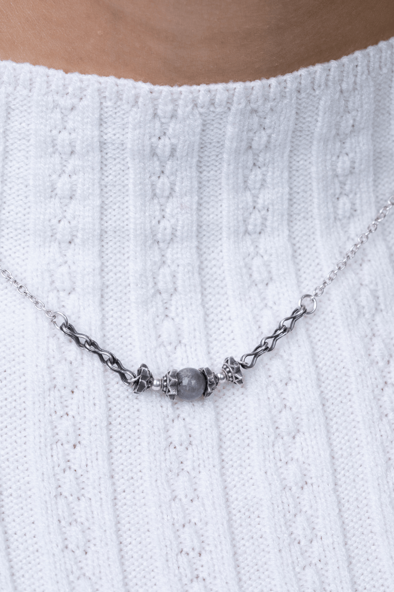Arabic Grey Stone Necklace