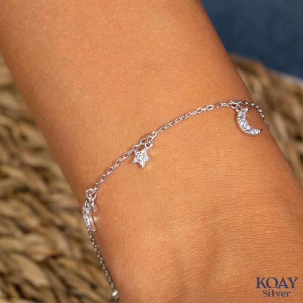Zircon Crescent Star Bracelet