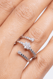 Zircon & Flower Triple Layer (01) Ring