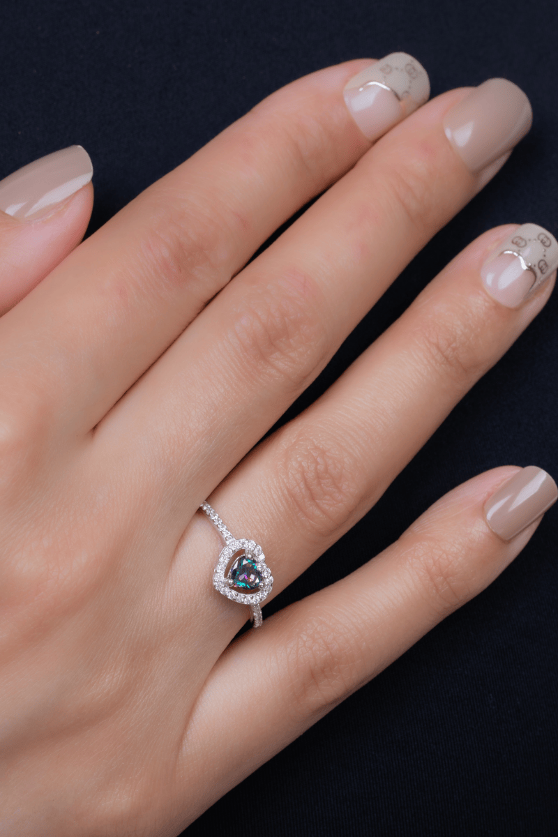 Zircon Purple Shades Heart Ring