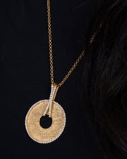 Zircon Circle Qur2an Gold Plated Necklace
