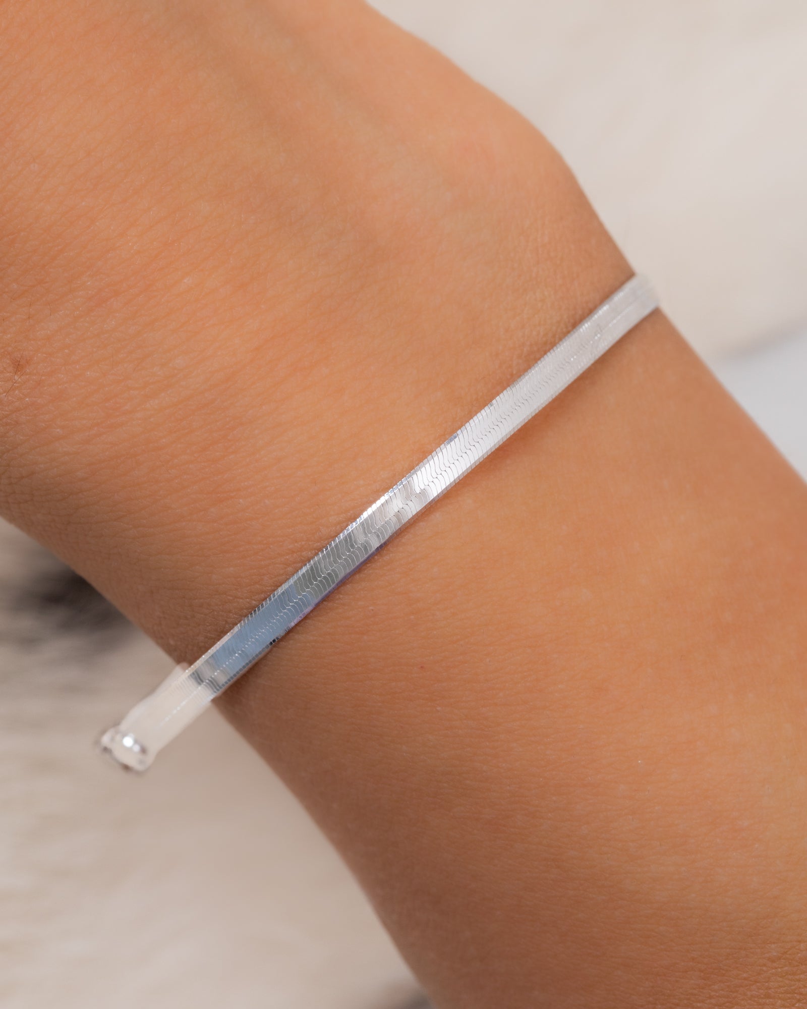 Herringbone Flat Snake Chain Bracelet