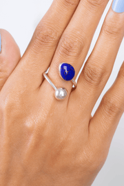 Ball & Blue Oval Ring