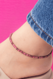 Cherry Pink Jad Stone Anklet