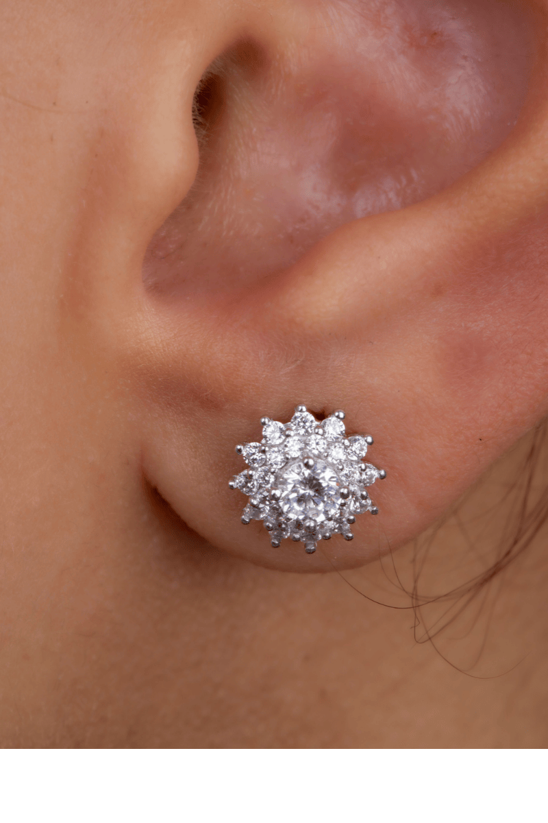 Zircon Flower (012) Earring