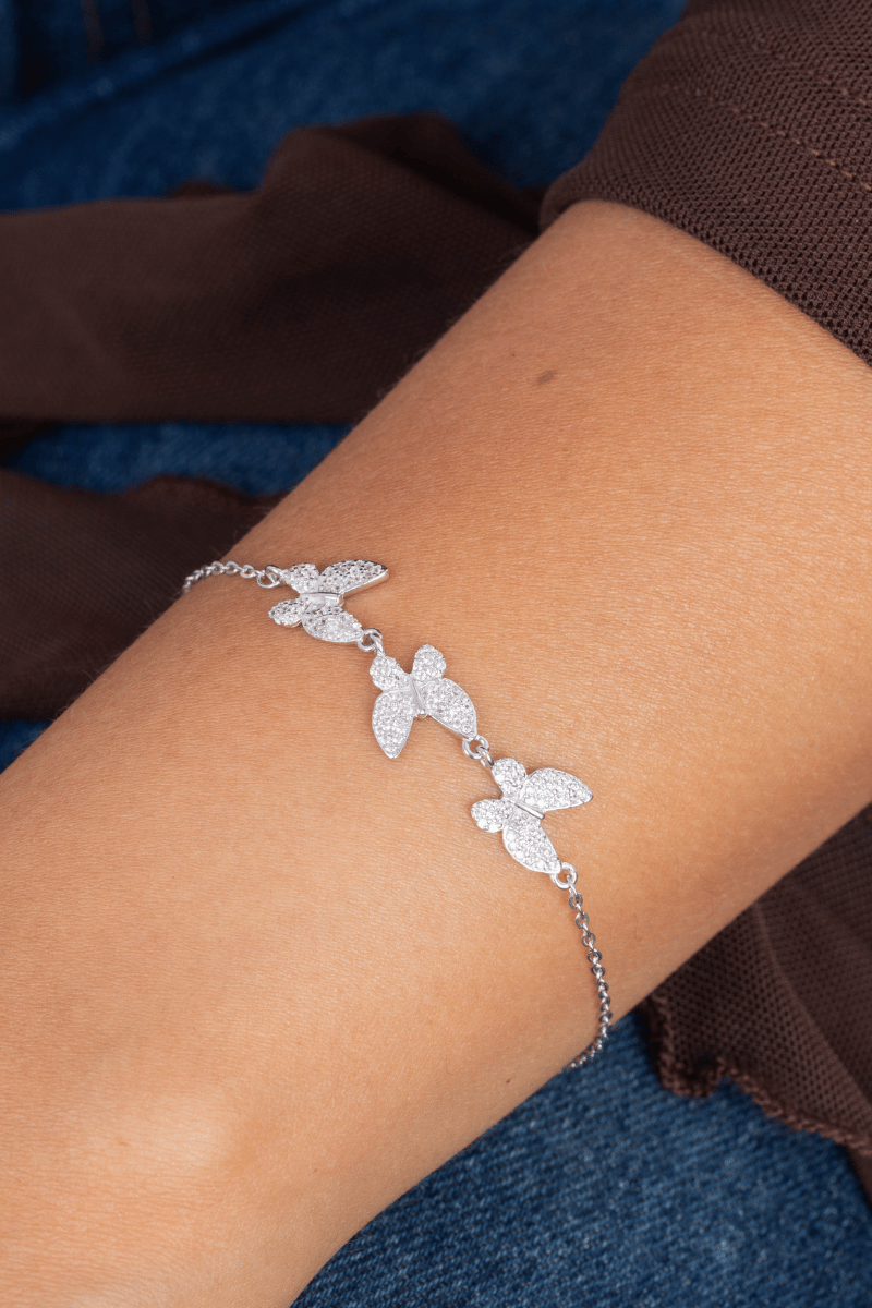 Zircon Three Butterfly (02) Bracelet