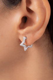 Zircon Star Hoop 05 Earring