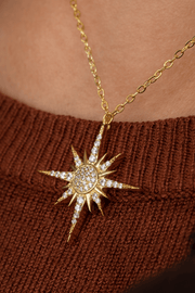 Zircon Northstar (01) Gold Plated  Necklace