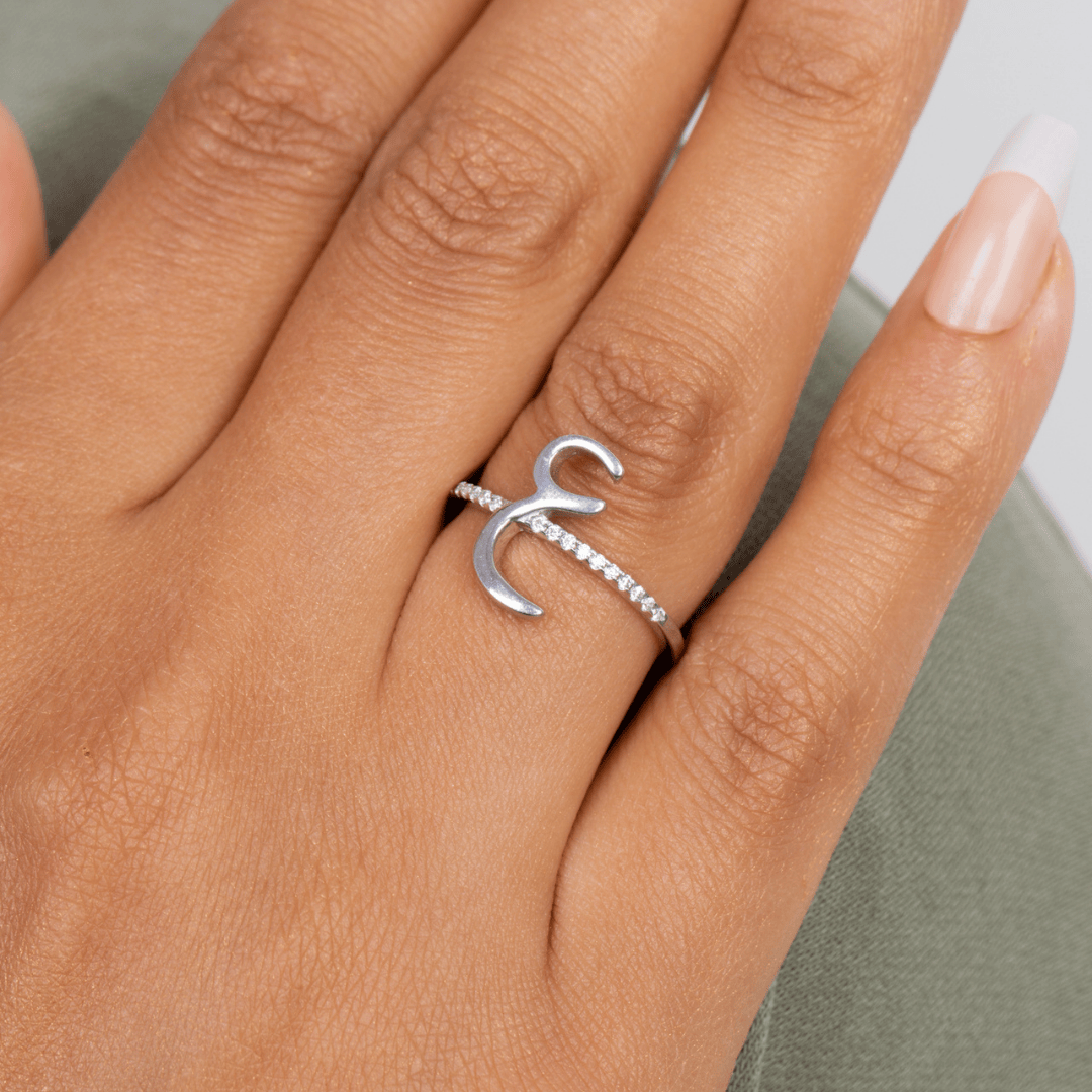 Zircon Letter Ring