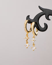 Zircon Flower Hoop Gold Plated (03) E