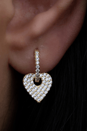 Zircon Heart Hoop Gold Plated Earring