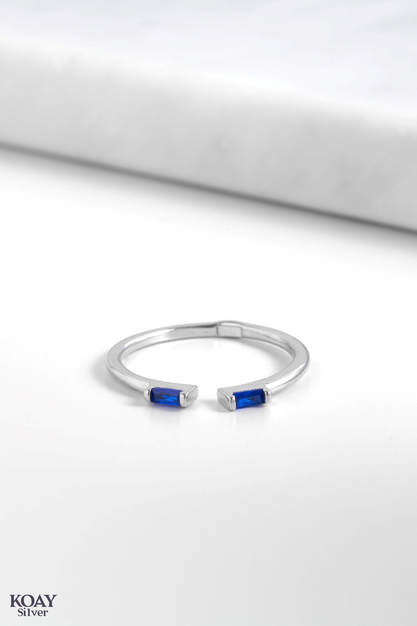 Double Zircon Blue Ring (03)