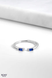 Double Zircon Blue Ring (03)