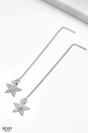 Chain Zircon Flower Earring