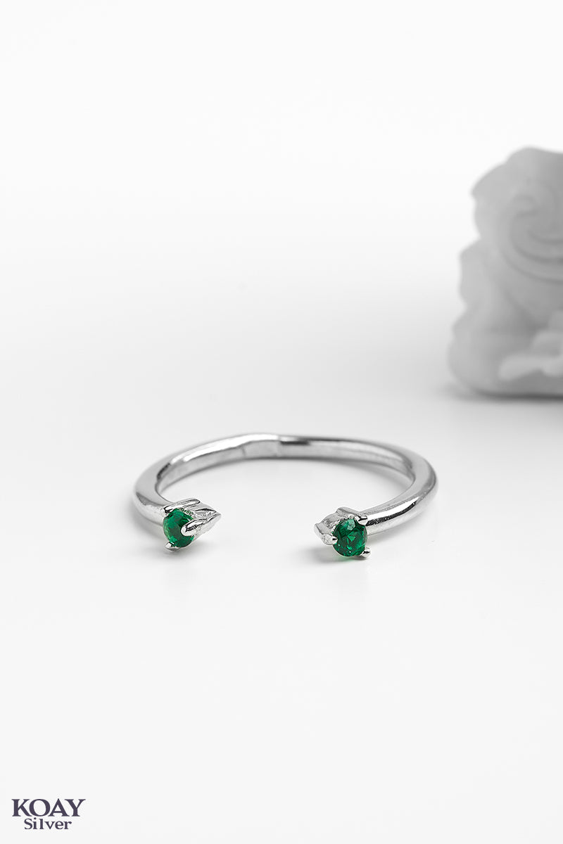 Double Zircon (02) Green  Ring