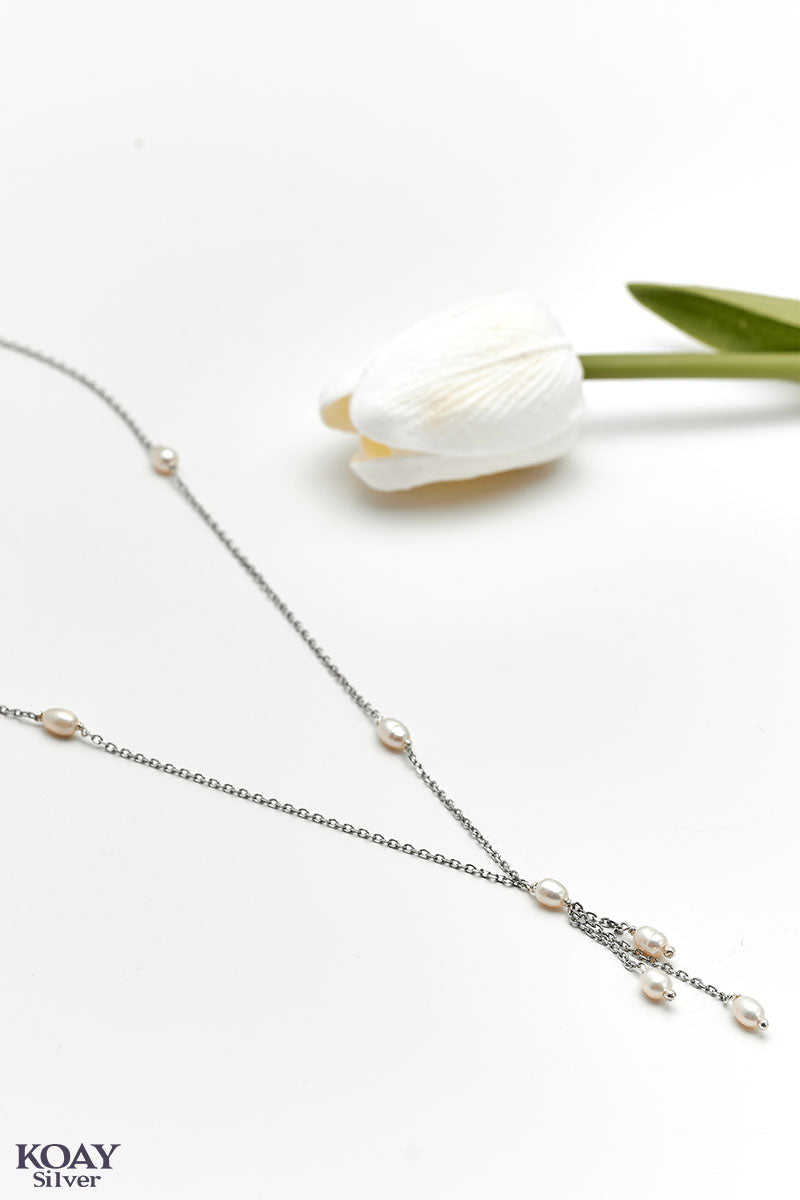 Oval Pearl Italian Necklace
