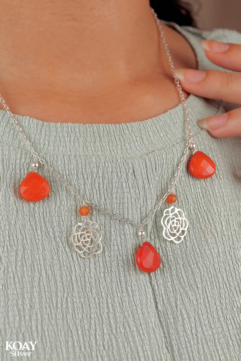 Orange Flower Necklace