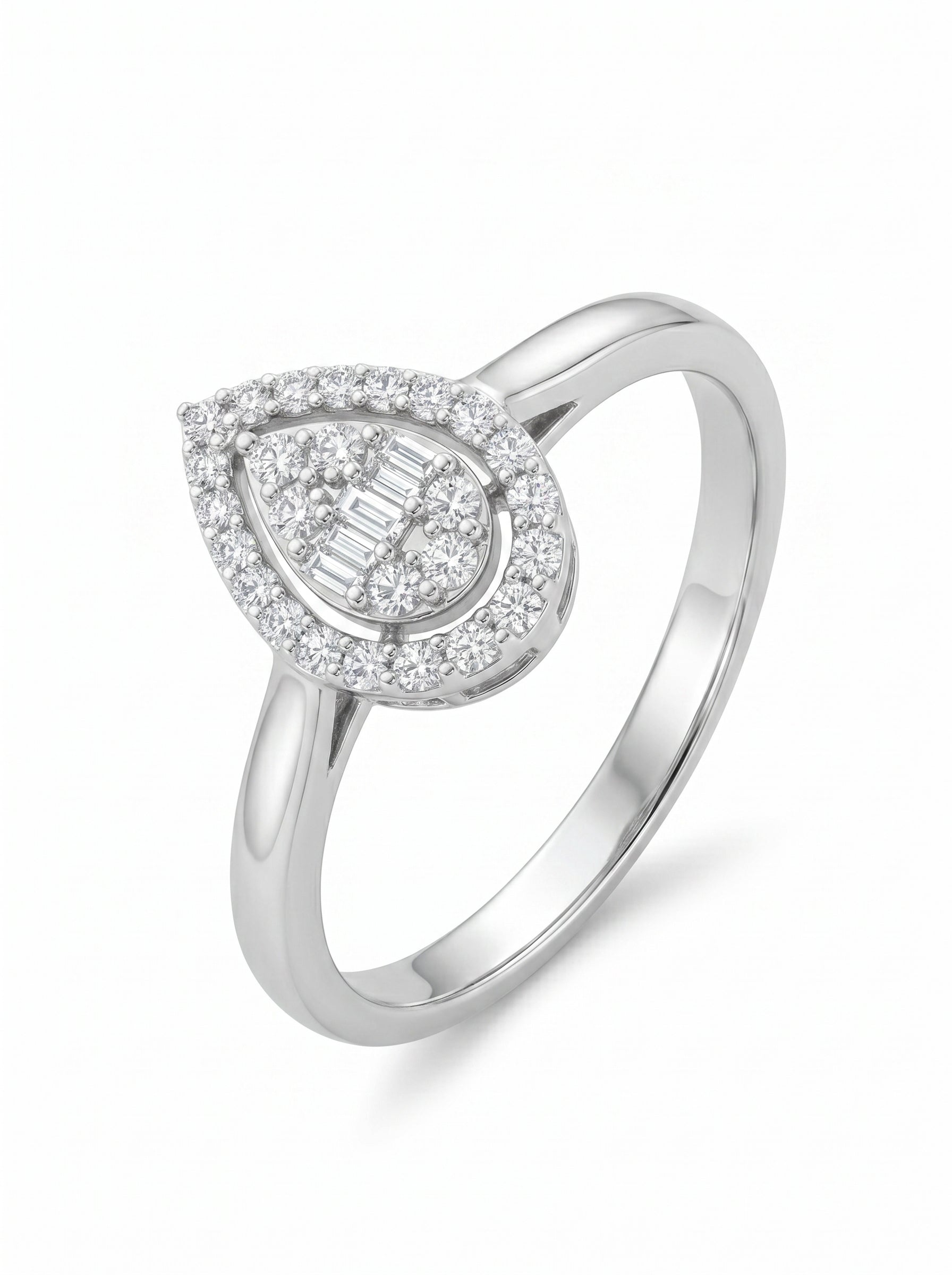 18K White Gold Diamond Ring - RA12408-2