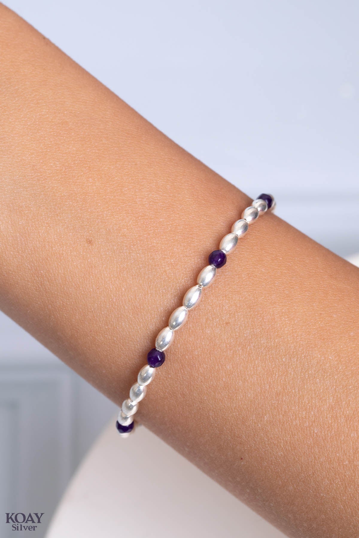 Purple And Oval Bracelet