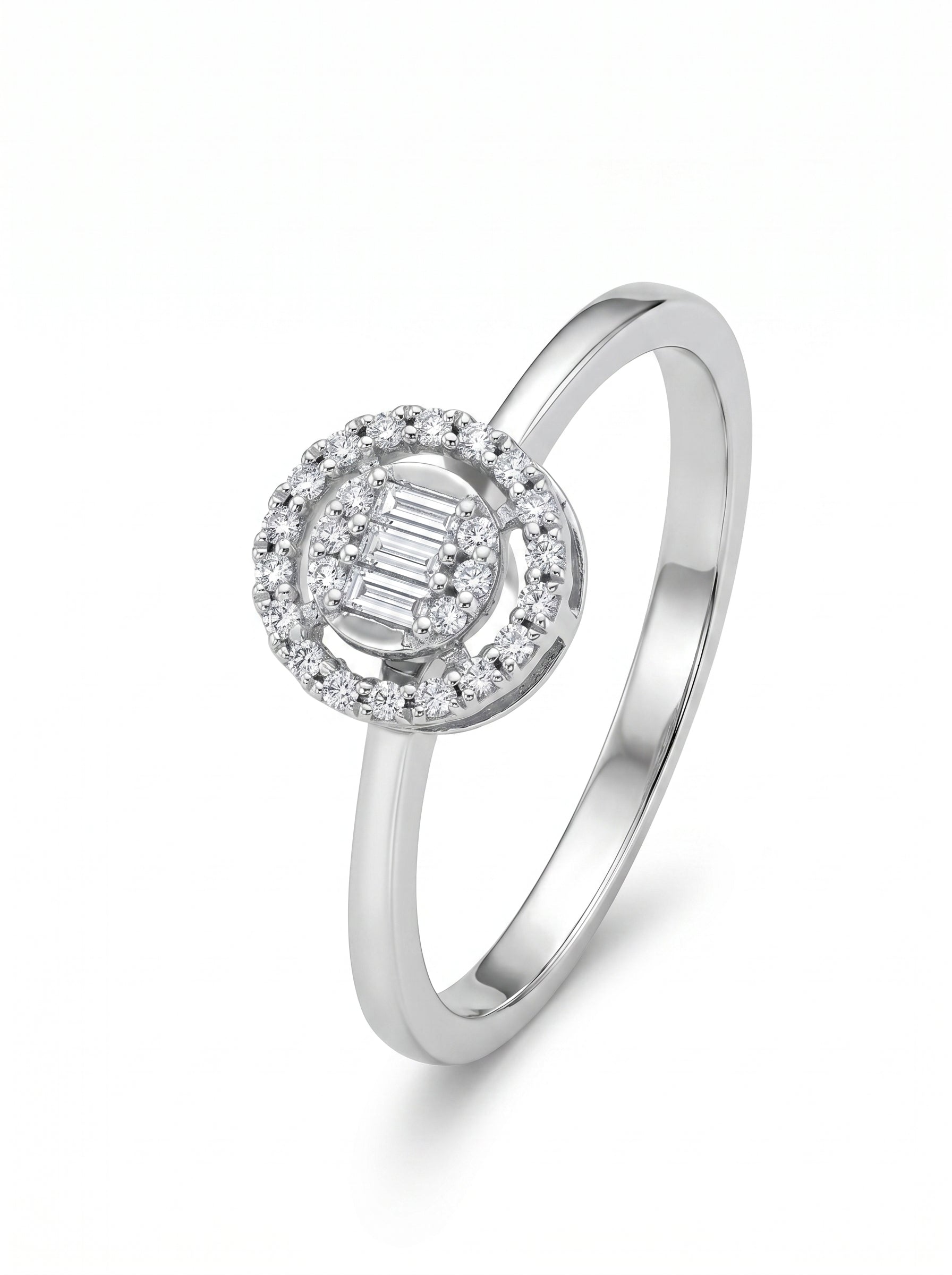 18K White Gold Diamond Ring - SA1298