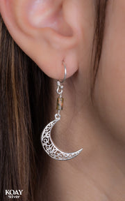 Silver Crescent Earring
