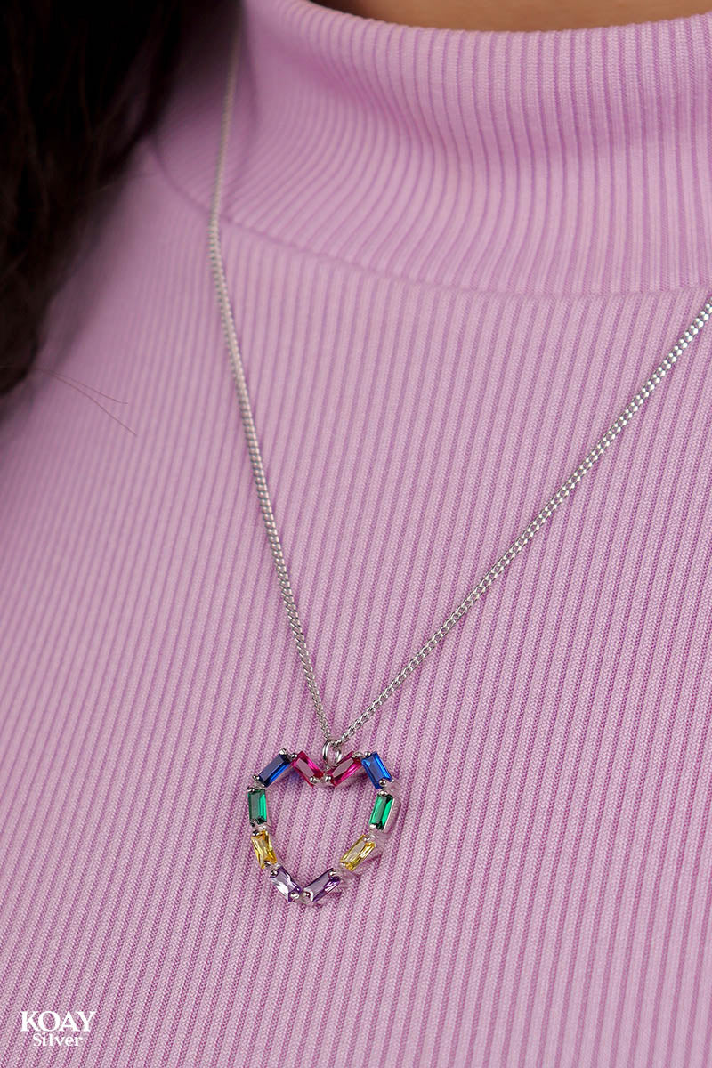 Colored Heart Necklace (02)
