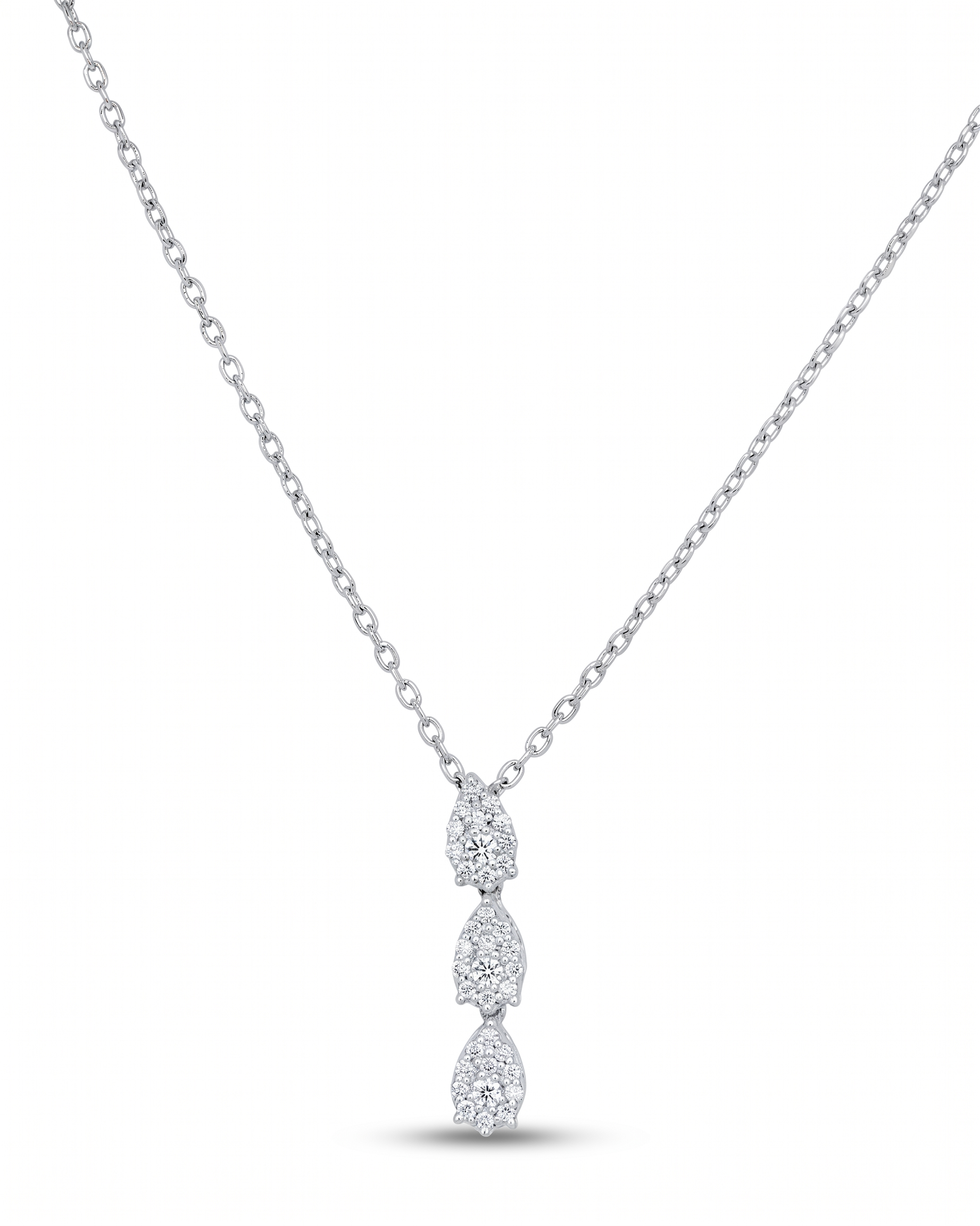 18K White Gold Diamond Necklace - SA2402