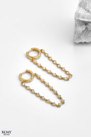 Zircon Chain (05) GP Earring