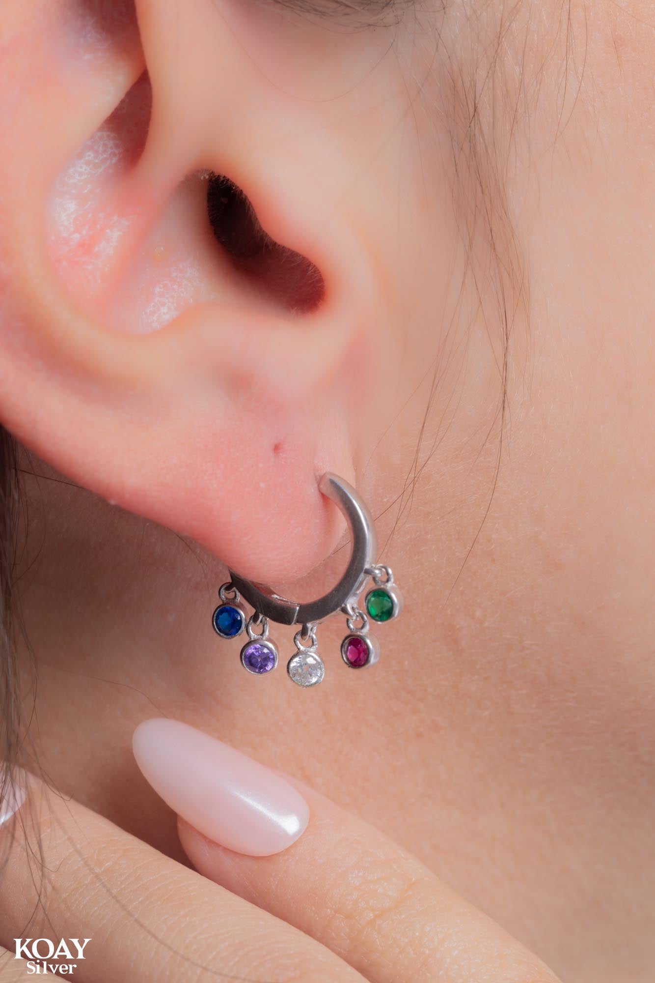 Colored Zircons Hoop