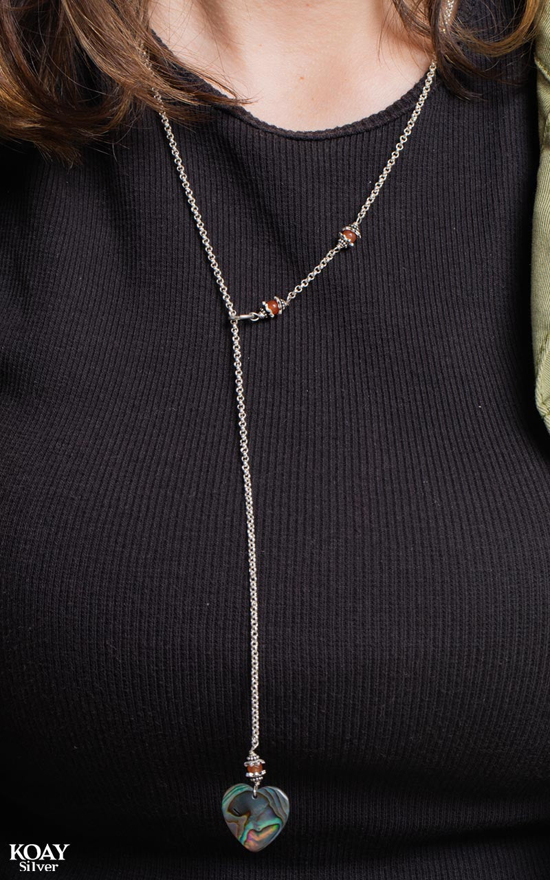 Green Sadaf Heart Necklace