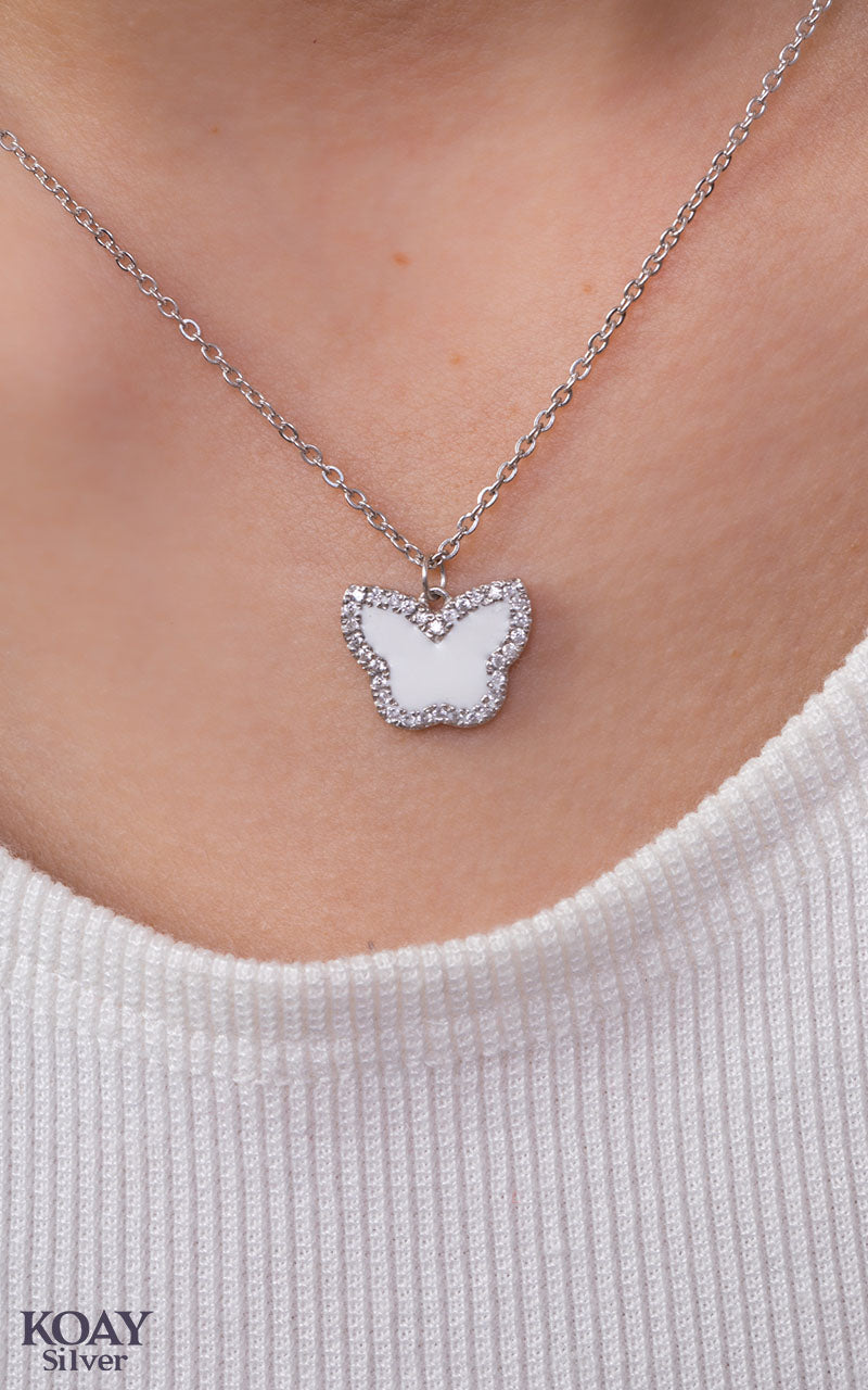 Zircon Sadaf Butterfly Necklace (02)