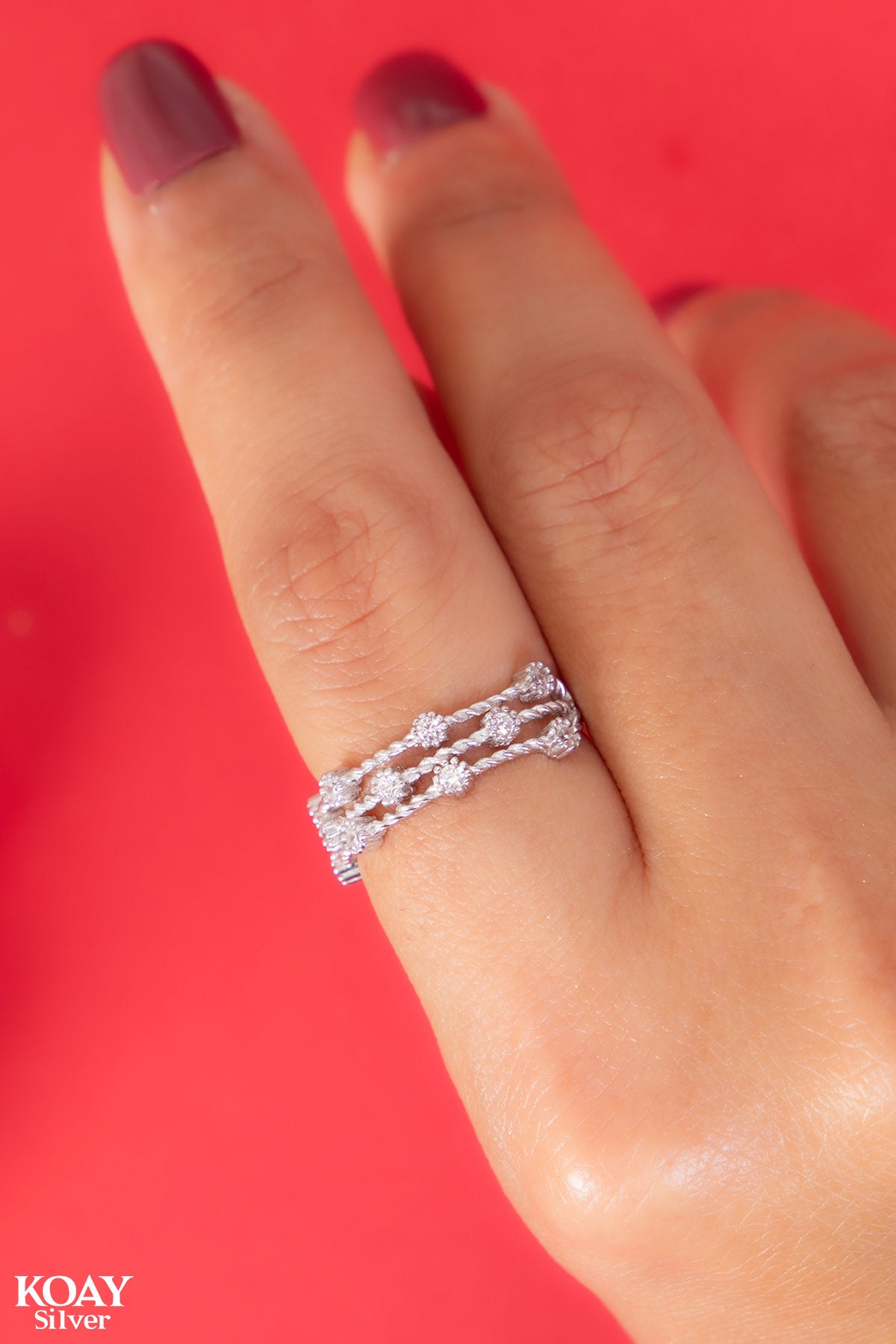 Zircon Triple Layer Ring