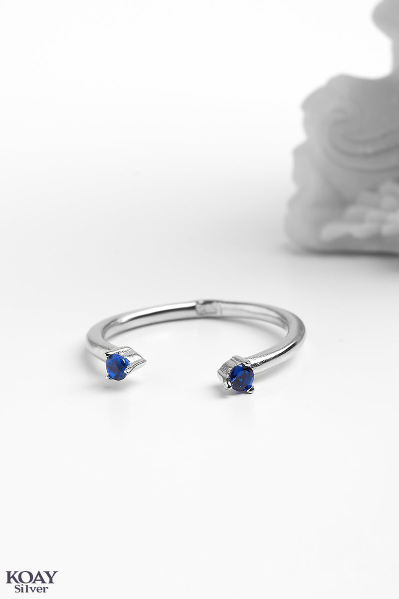 Double Zircon (02) Blue Ring