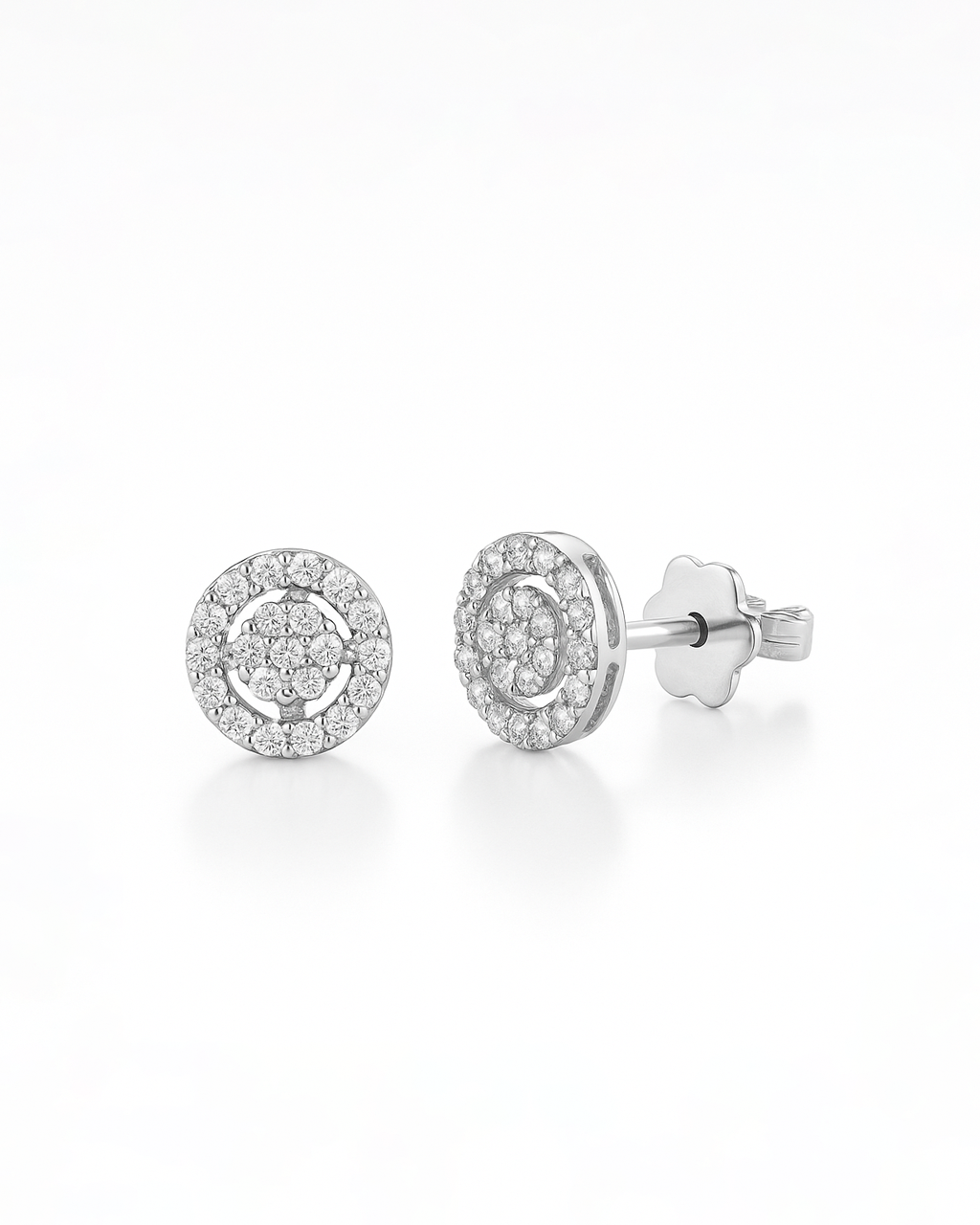 18K White Gold Diamond Earrings- QA8194-1