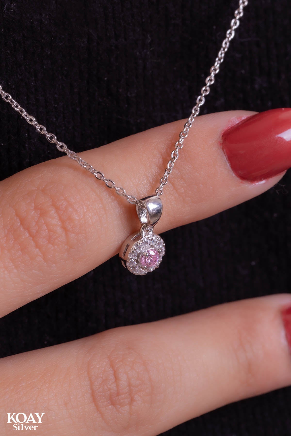 Circle Zircon Rose Necklace