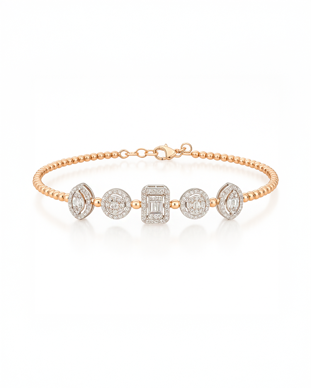 18K Rose Gold Diamond Bangle - RA9080
