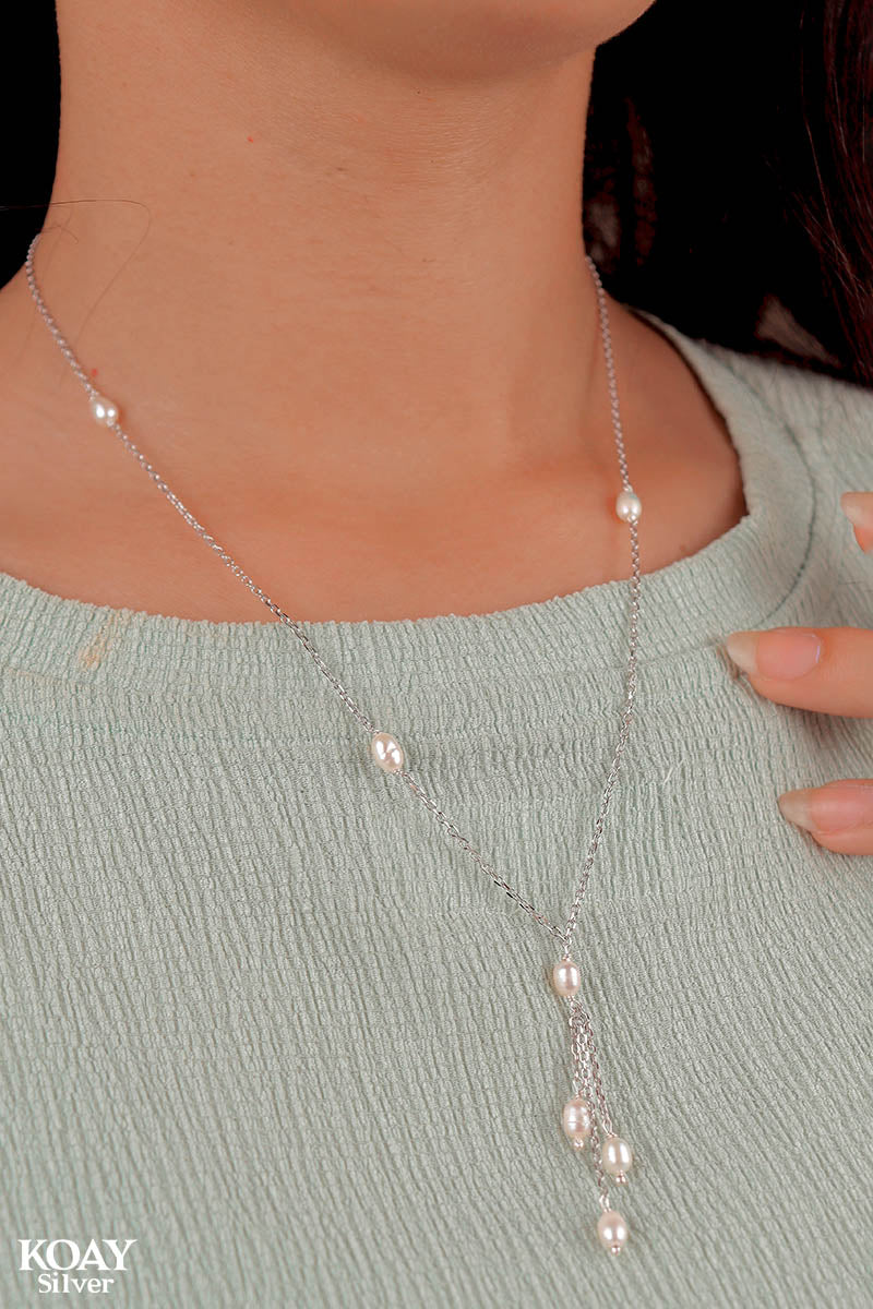 Oval Pearl Italian Necklace