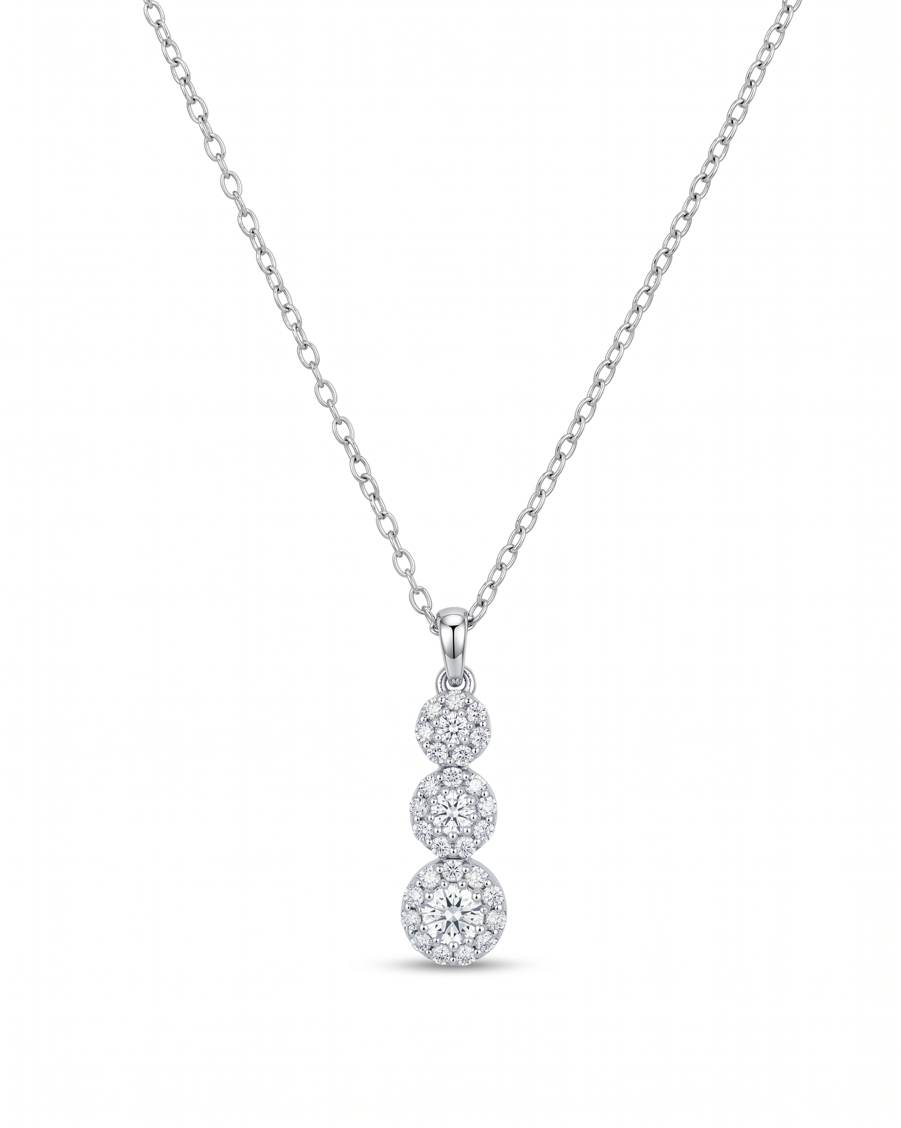 18K White Gold Diamond Necklace - SA2376