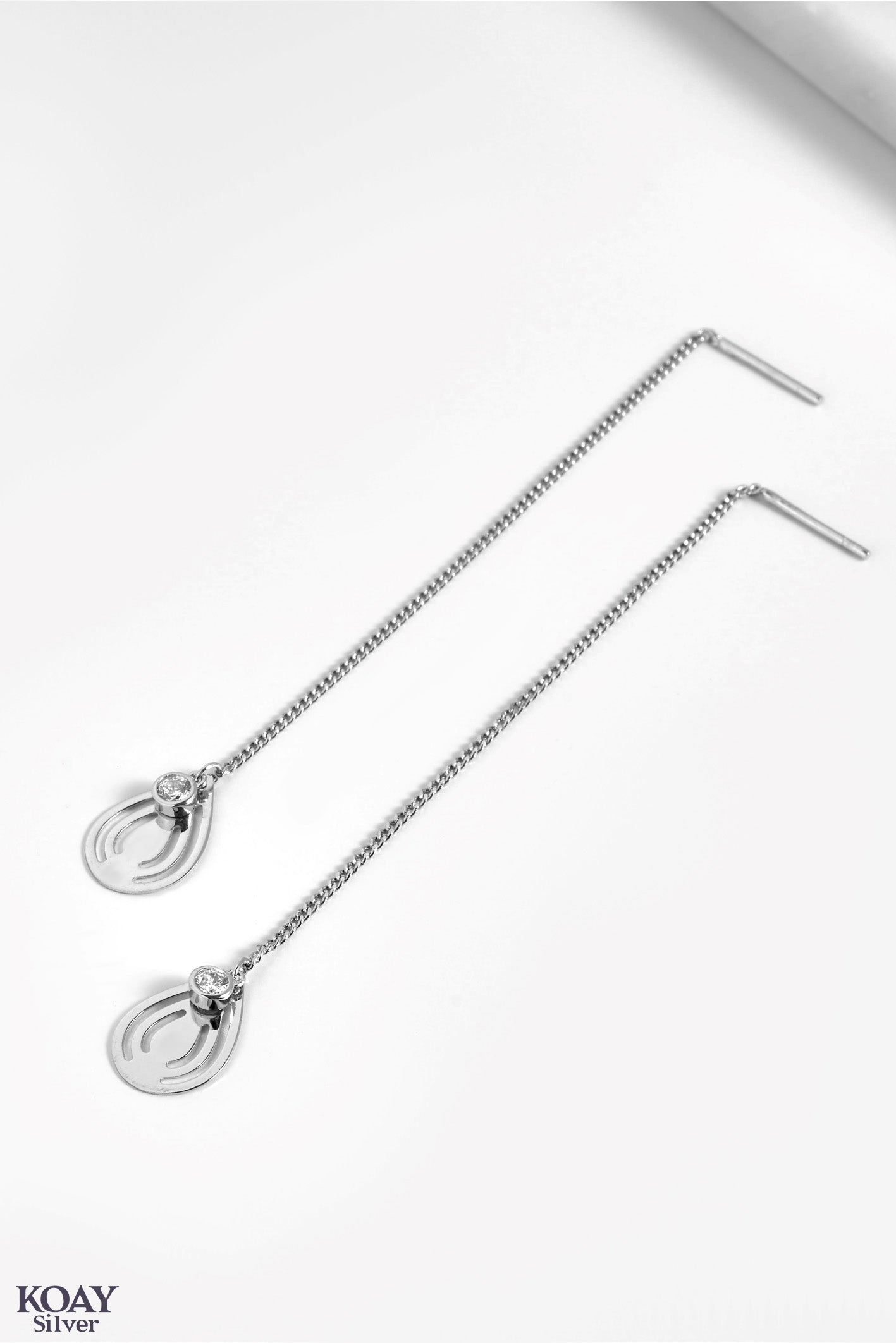 Oval Zircon Chain (05)	Earring