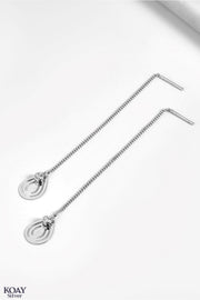 Oval Zircon Chain (05)	Earring