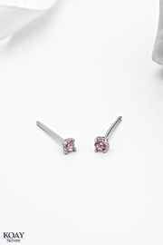 Tiny Rose Zircon Earring