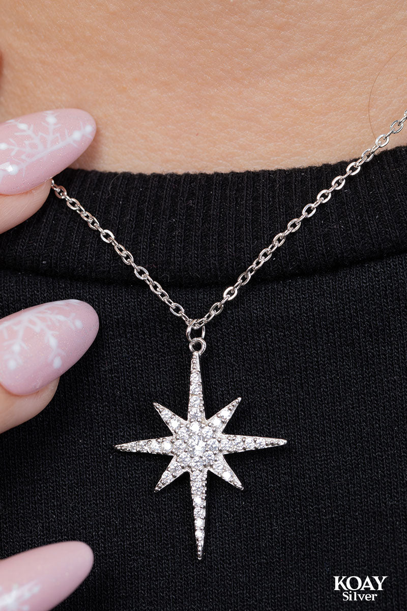 Zircon Large North Star Necklace – KOAY Silver Store