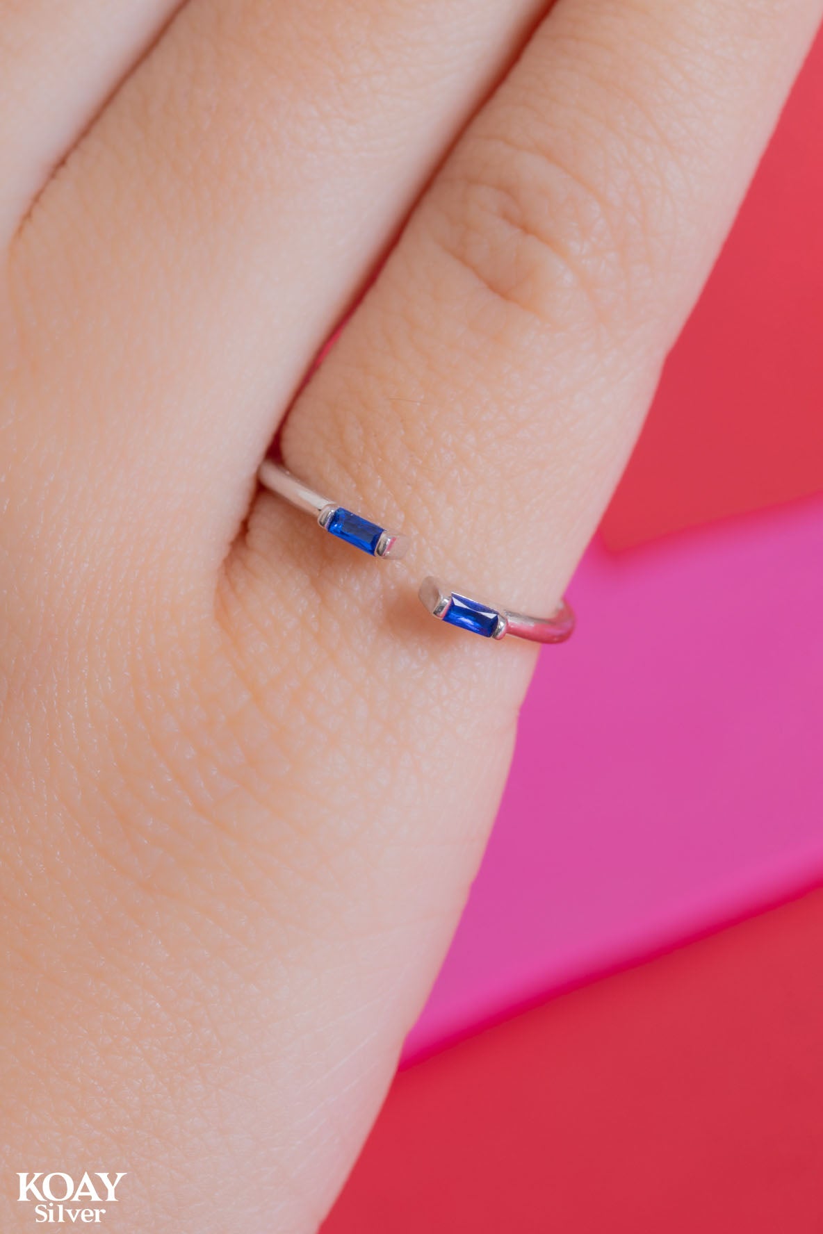 Double Zircon Blue Ring (03)