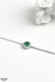 Circle Zircon Green Bracelet